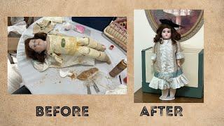 How I rescued and repaired an antique doll. See her transformation from broken to beautiful!