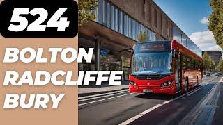 Riding the 524 from Bolton interchange to Radcliffe and Bury. A Greater Manchester Bus Route.