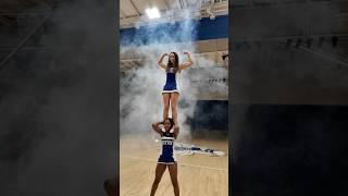 Get it! Shoulder stand and flex! #cheer #cheerleader #cheerstunts