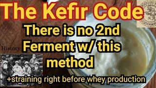 Straining before whey production, no 2nd ferment w/ this method. Kefir history