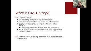 Introduction to Oral History: Project Planning and Interviewing Basics