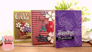 Floral Cards with New 3D Embossing Folders | Spellbinders Universal Plate System & 3D Folders