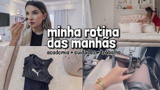 MINHA ROTINA DAS MANHÃS + TRABALHO + ACADEMIA + CUIDADOS com a PELE e MAIS | Shirley Soares