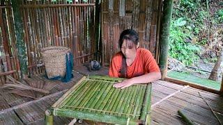 girl makes table from bamboo - daily life Thuy