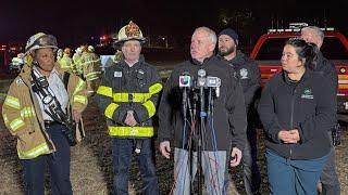 FDNY officials provide update on 3-alarm brush fire in Manhattan