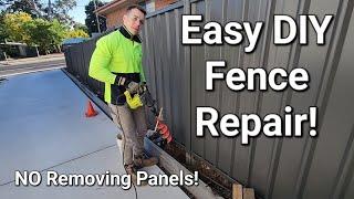 HOW TO: DIY Leaning Fence Repair WITHOUT removing panels: Quick & Easy Method!