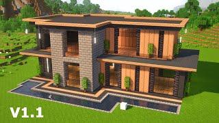 v1.1 Beautiful Modern House/ Minecraft Tutorial