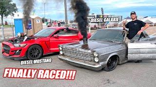 Cummins Swapped Galaxie vs. Cummins Swapped Mustang!!! Finally Racing Westen Champlin!