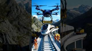 Ai Railway Construction via Drones: The Technology of the Future! #drone #automobile #technology