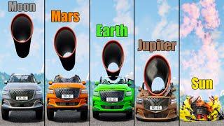 Gravity Difference #6 - Earth, Moon, Jupiter, Mars, Sun - Beamng drive