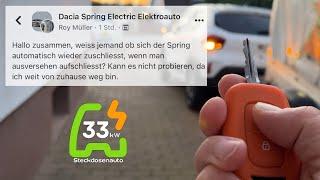 Dacia Spring - Verschließt er sich selbstständig?