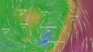 26th Thursday 6:30am nivar cyclone Wind map