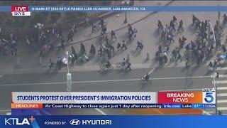 Los Angeles students walk out in protest of Trump immigration policies