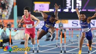 Grant Holloway wins THIRD World Indoor Championships title in 60m hurdles | NBC Sports