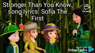 Stronger Than You Know. song lyrics. Sofia The First