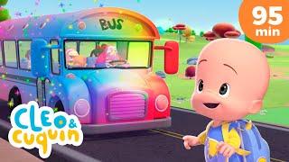 Wheels on the bus  colores and more Nursery Rhymes by Cleo and Cuquin | Children Songs