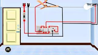 Single Room House Wiring 3D Animation #How to wiring single room in the house