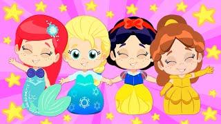 PRINCESAS DISNEY en la Familia Dedo! | Canciones Infantiles | Groovy el Marciano