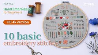 NEW！Explanatory version!Hand Embroidery for Beginners ‖ 33 basic embroidery stitches by ETSPIL E2871