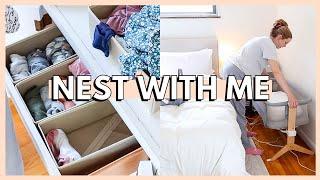 NEST WITH ME | cleaning my house before baby #2 comes *newborn must-haves 2023*