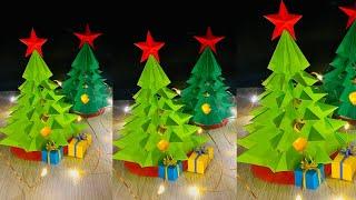 DIY Table top Christmas tree craft | How to make a Christmas tree using paper