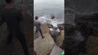 FIsherman SCREAMS after catching this fish! #shorts #funny #fishing #ocean