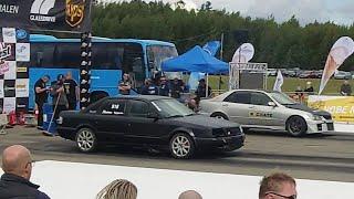 2JZ Lexus IS200 3.0T vs Audi S4 C4 2.2TQ S200SX-E 1/4 mile drag race