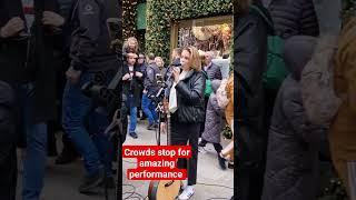 Crowds STOP for AMAZING performance #music #singer #cover