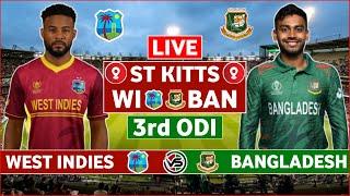 West Indies v Bangladesh ODI Live | WI vs BAN 3rd ODI Live Scores & Commentary | West Indies Innings