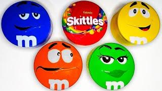 Satisfying Video | Unboxing Skittles and Rainbow M&M'S Candy From Colorful Boxes ASMR