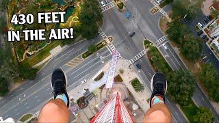 Riding the Worlds Tallest Drop Tower POV Orlando Free Fall