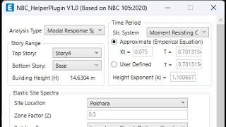 NBC_HelperPlugin | ETABS Plugin based on  NBC 105:2020 | Demo