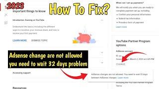 How To Change Google Adsense On YouTube Before 32 Days YouTube AdSense Change How To Change Adsens.