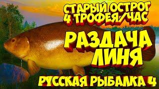 русская рыбалка 4 - Линь озеро Старый Острог - рр4 фарм Алексей Майоров russian fishing 4