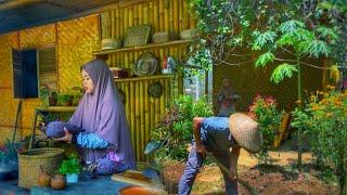 Syahdunya makan di kampung saat hujan | Berkebun | Panen Jantung pisang | Hidup di Desa