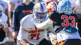 San Francisco 49ers OL Dominick Puni Highlights, Combine Results - Senior Bowl - OL Kansas