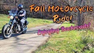 Fall Motorcycle Ride! Enjoying some back roads on my vintage yamaha!