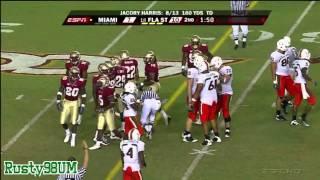 HD Game 1  Miami Hurricanes highlights vs  FSU 9 7 09 www keepvid com