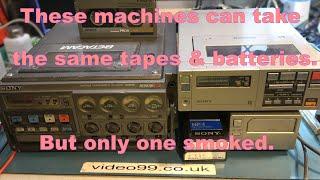 Sony Betacam BVW35 vs. Betamax SL-2000 (SL-F1) portable recorders...  Magic smoke escape.