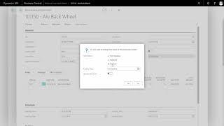 Finishing and Closing Production Orders - Getting started with Dynamics 365 Business Central