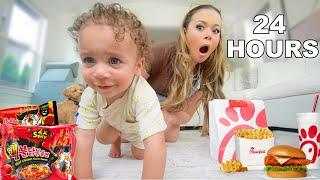 BABY CHOOSES WHAT I EAT FOR 24 HOURS!!!