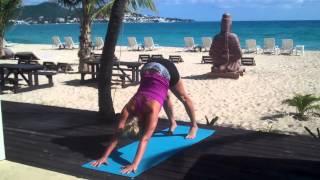 Yoga on St. Maarten / St. Martin Yoga Sun Salutation at Tahoma Beach Club