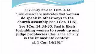 Women should not teach, remain silent in the church...but Why?