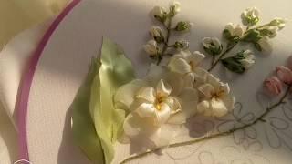 325-Apple blossom Ribbon embroidery tutorial (Part 01)