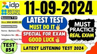 IELTS Listening Practice Test 2024 with Answers | 11.09.2024 | Test No - 854