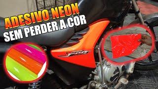 DICA PARA APLICAR ADESIVO NEON EM QUALQUER COR DE MOTO SEM PERDER A TONALIDADE