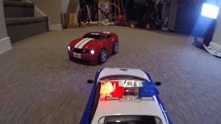 RC POLICE CHASE Monster Truck Action CRASHES Toy FUN!