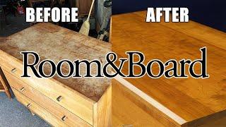 Expensive Room & Board Furniture Disaster Gets Refinished | Furniture Restoration & Repair