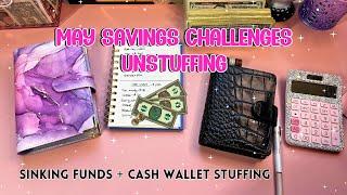 Unstuff May Savings Challenges | Sinking Fund and Cash Wallet Stuffing |  May 2024 Closeout 