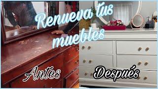  Cómo RENOVAR un MUEBLE de MADERA ‼️ 🪑  || COMO PINTAR  un MUEBLE ⁉️